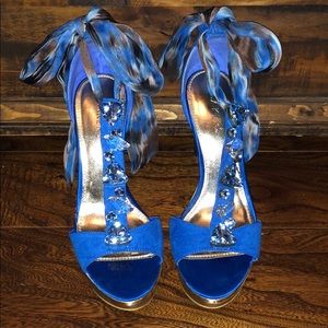 Royal blue platform heels